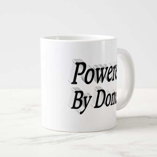 Aangedreven door Donuts citeert zwarte halve tekst Grote Koffiekop (Voorkant rechts)