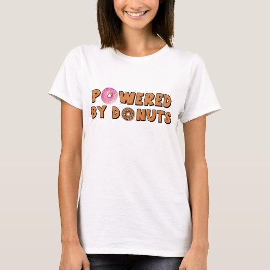 Aangedreven door donuts t-shirt (Voorkant)