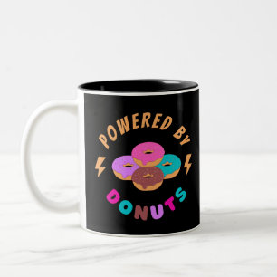 Aangedreven door donuts tweekleurige koffiemok