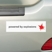 Aangedreven door explosies van bumpersticker met e (Op auto)