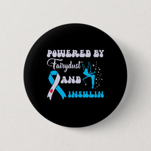 Aangedreven door Fairydust en insuline diabetes Aw Ronde Button 5,7 Cm