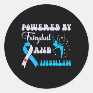 Aangedreven door Fairydust en insuline diabetes Aw Ronde Sticker
