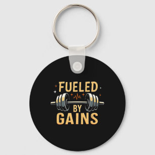 Aangedreven door Gain Bodybuilding Gym Sleutelhanger