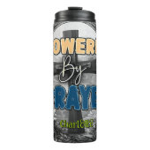 Aangedreven door gebed Cross Art Thermosbeker (Voorkant)