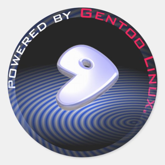 AANGEDREVEN DOOR Gentoo Linux Ronde Sticker (Voorkant)