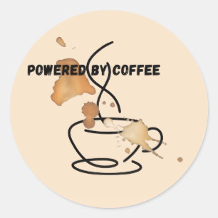 Aangedreven door grappige koffie Koffieliefhebber Ronde Sticker