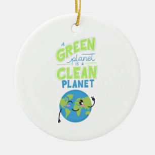 Aangedreven door groen: gedijen met Natuur" Keramisch Ornament