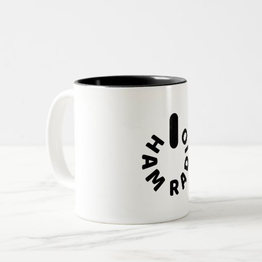 Aangedreven door HAM Radio Tweekleurige Koffiemok (Voorkant links)