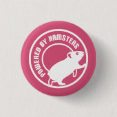 Aangedreven door hamsters ronde button 3,2 cm (Voorkant)