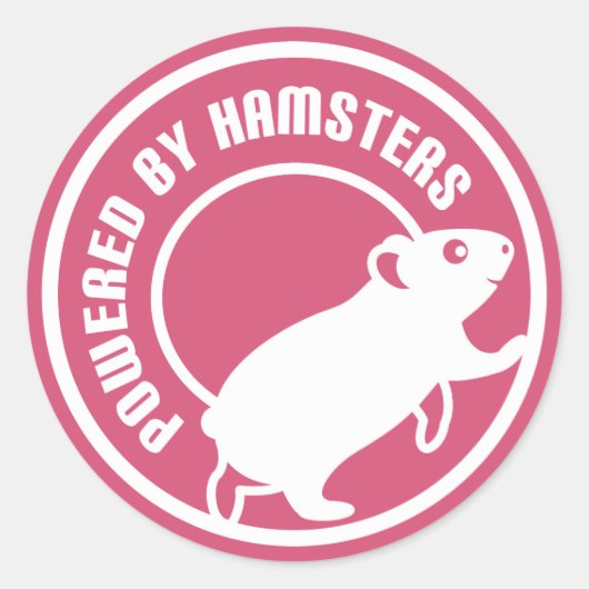 Aangedreven door hamsters ronde sticker (Voorkant)
