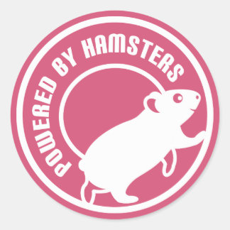 Aangedreven door hamsters ronde sticker