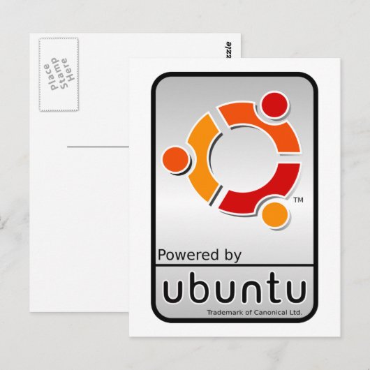 Aangedreven door het Briefkaart van Ubuntu (Voorkant / Achterkant)