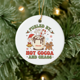 Aangedreven door hete chocolade en chaotische grap keramisch ornament
