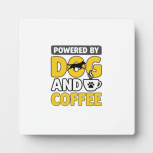 Aangedreven Door Hond En Koffie Vintage Shirt Ontw Fotoplaat