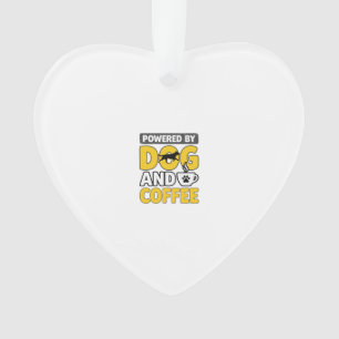 Aangedreven Door Hond En Koffie Vintage Shirt Ontw Ornament