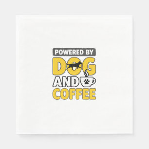 Aangedreven Door Hond En Koffie Vintage Shirt Ontw Servet