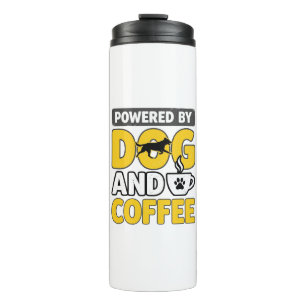 Aangedreven Door Hond En Koffie Vintage Shirt Ontw Thermosbeker
