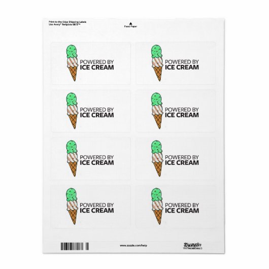 Aangedreven door Ice Cream Etiket (Full Sheet)