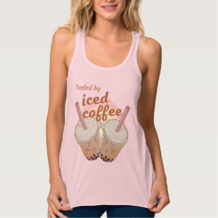 aangedreven door ijskoude koffie. cadeau voor ijsk tanktop