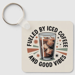 Aangedreven Door IJskoude Koffie En Goede Vibes Sleutelhanger