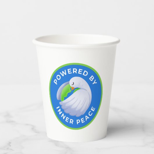 Aangedreven door Inner Peace Dove Balloon Papieren Bekers (Voorkant)