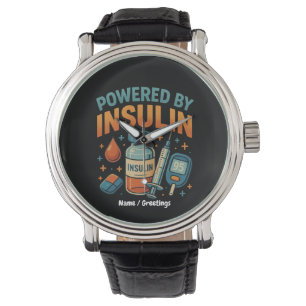 Aangedreven door Insuline Diabetes Awareness Funny Horloge