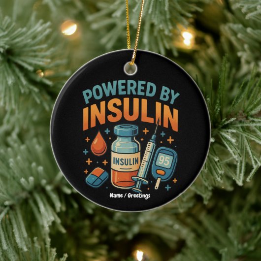 Aangedreven door Insuline Diabetes Awareness Funny Keramisch Ornament (Boom)