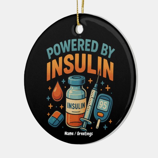 Aangedreven door Insuline Diabetes Awareness Funny Keramisch Ornament (Links)