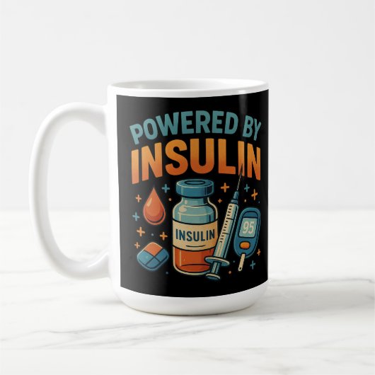 Aangedreven door Insuline Diabetes Awareness Funny Koffiemok (Links)