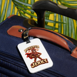 Aangedreven door Jerky Superhero Bagagelabel