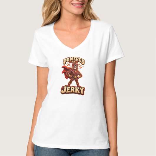 Aangedreven door Jerky Superhero T-shirt (Voorkant)