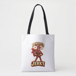 Aangedreven door Jerky Superhero Tote Bag