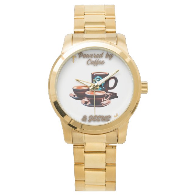 Aangedreven door Jesus & Coffee Horloge (Voorkant)