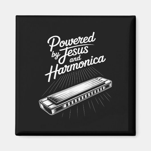 Aangedreven Door Jezus En Harmonica Christelijke M Magneet (Voorkant)