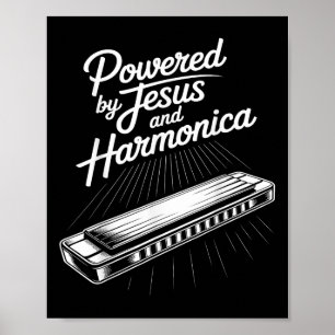 Aangedreven Door Jezus En Harmonica Christelijke M Poster