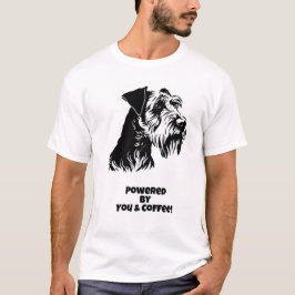 Aangedreven door jou & koffie! grappige hond t-shirt