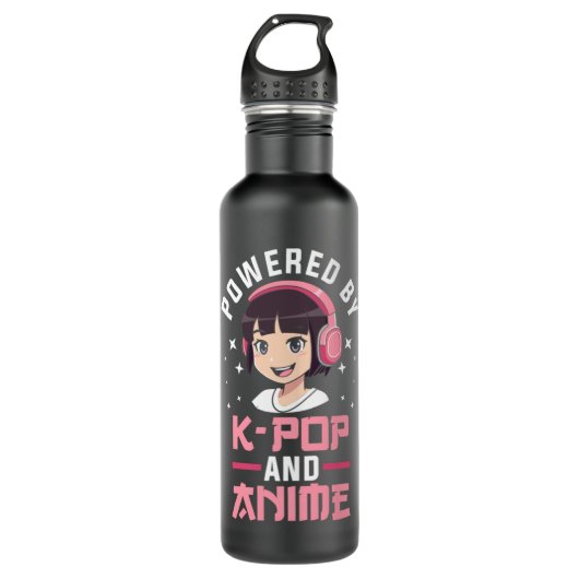 Aangedreven door K-pop en Anime Kpop Merch Merchan Waterfles (Voorkant)