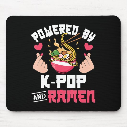 Aangedreven door K-Pop en Ramen Cute Kpop Music An Muismat (Voorkant)