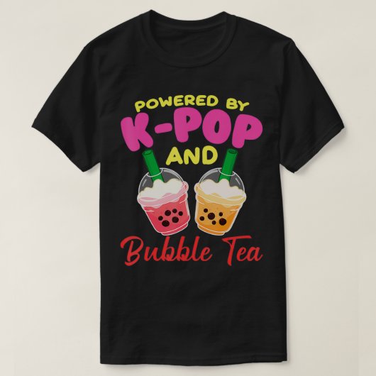 Aangedreven door KAand Bubble Tea KDrama Koreaanse T-shirt (Design voorkant)