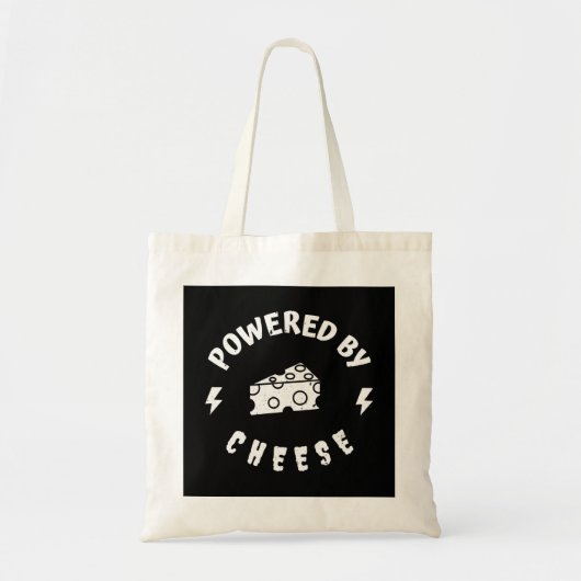 Aangedreven door kaas tote bag (Voorkant)