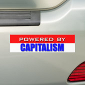 Aangedreven door kapitalisme bumpersticker (Op auto)