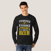 Aangedreven door Karaoke Singing and Beer Micropho T-shirt (Voorkant volledig)