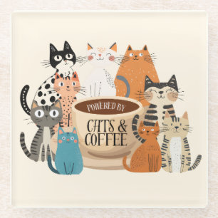 Aangedreven door katten en koffie glazen onderzetter