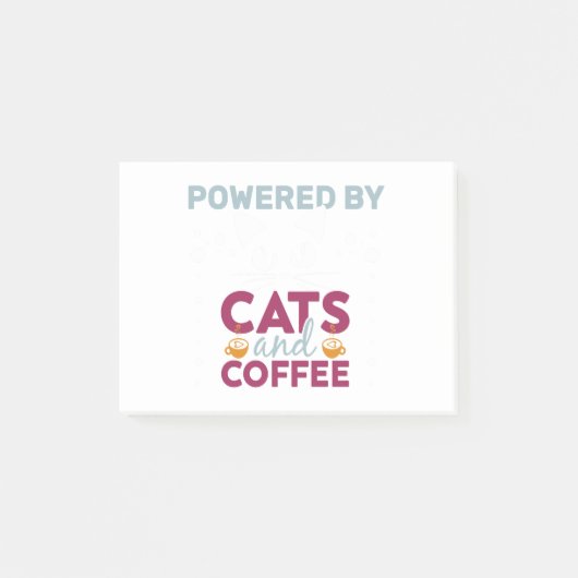 aangedreven door katten en koffie post-it® notes (Voorkant)