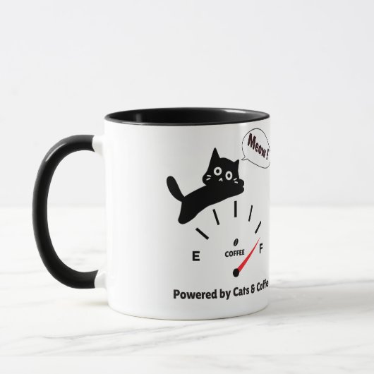 Aangedreven door Katten & Koffie Mok (Links)