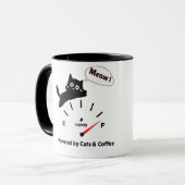 Aangedreven door Katten & Koffie Mok (Voorkant links)