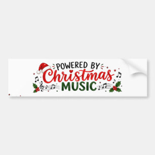 Aangedreven door Kerst Muziek Feestelijke Vakantie Bumpersticker