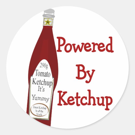 Aangedreven door Ketchup Ronde Sticker (Voorkant)