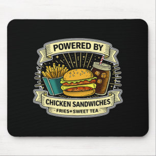 Aangedreven door kip sandwiches friet en zoete the muismat
