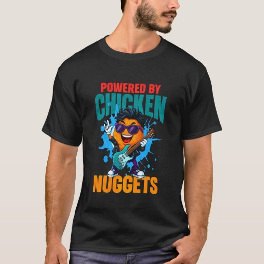 Aangedreven door kipnuggets t-shirt (Voorkant)